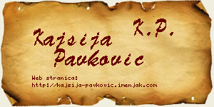 Kajsija Pavković vizit kartica
